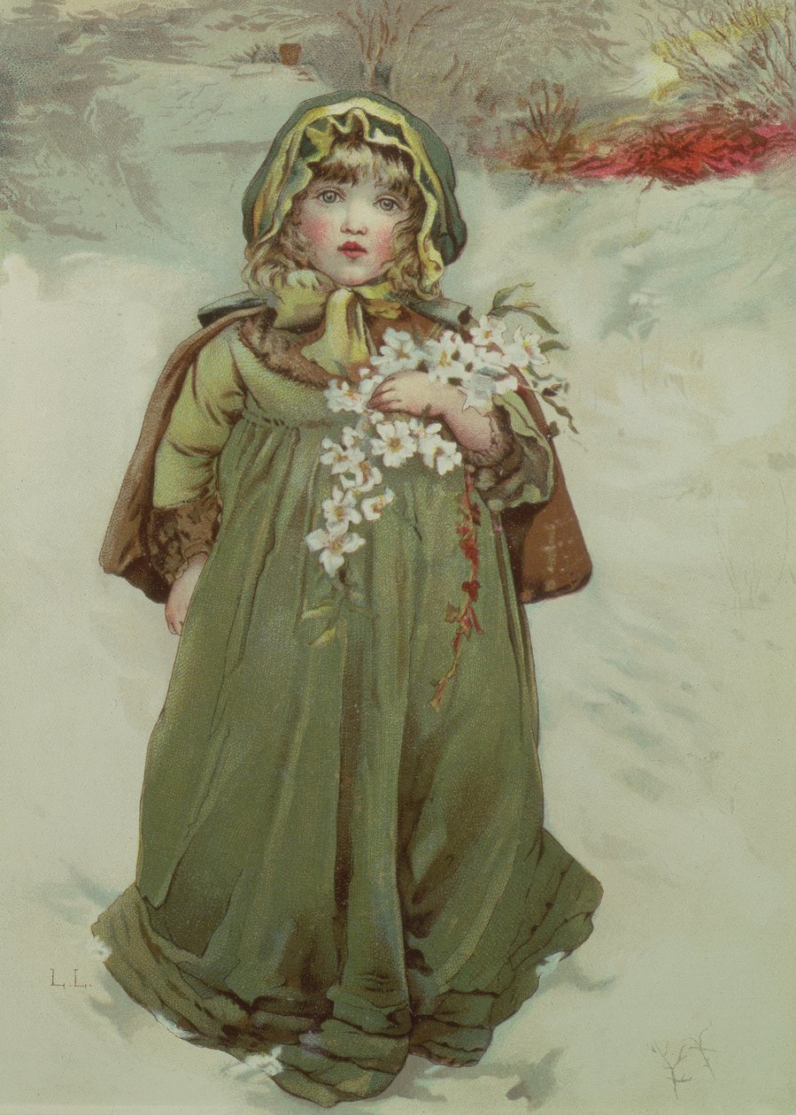Frontispice uit Christmas Roses, 1880 door Lizzie Mack