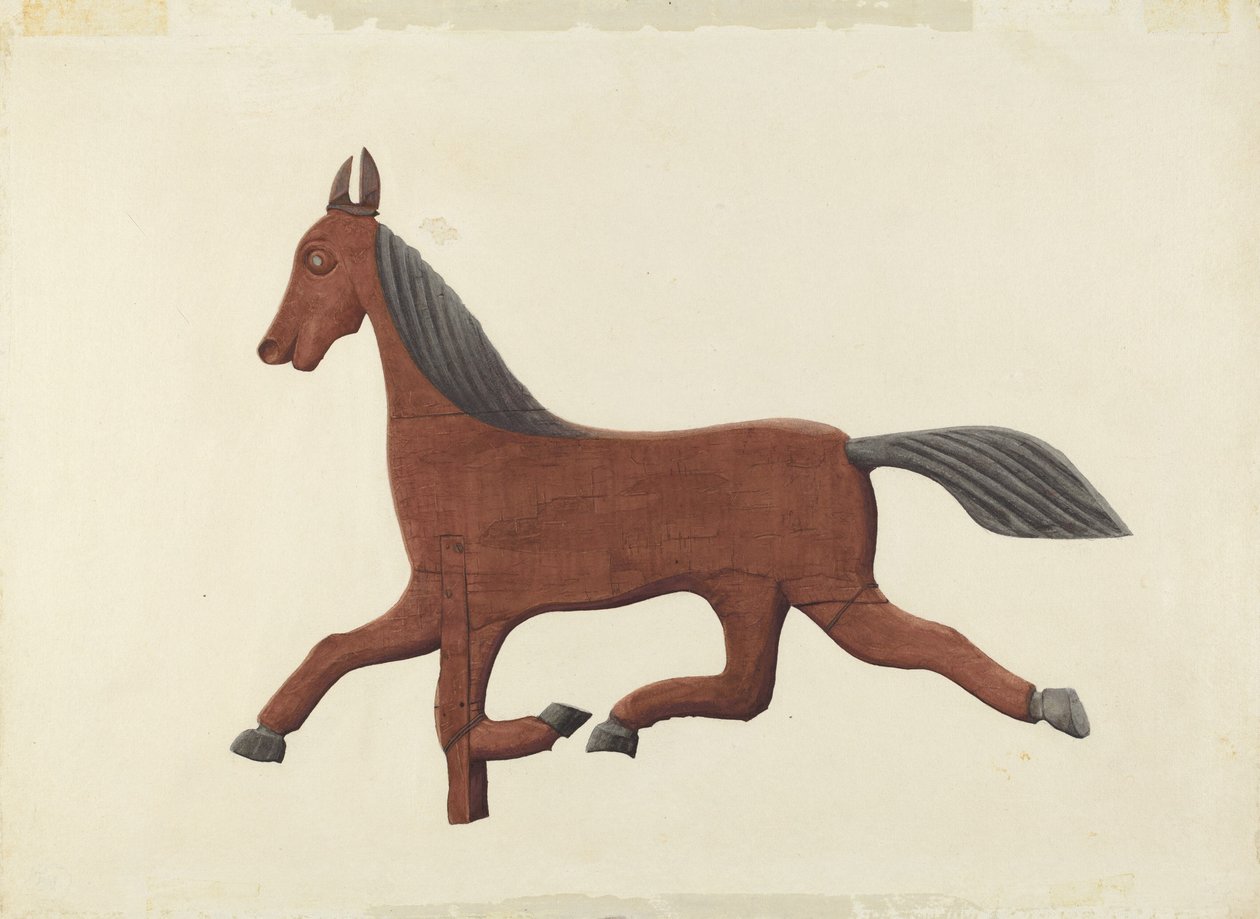 Paard windwijzer, waarschijnlijk 1938 door Lloyd Broome