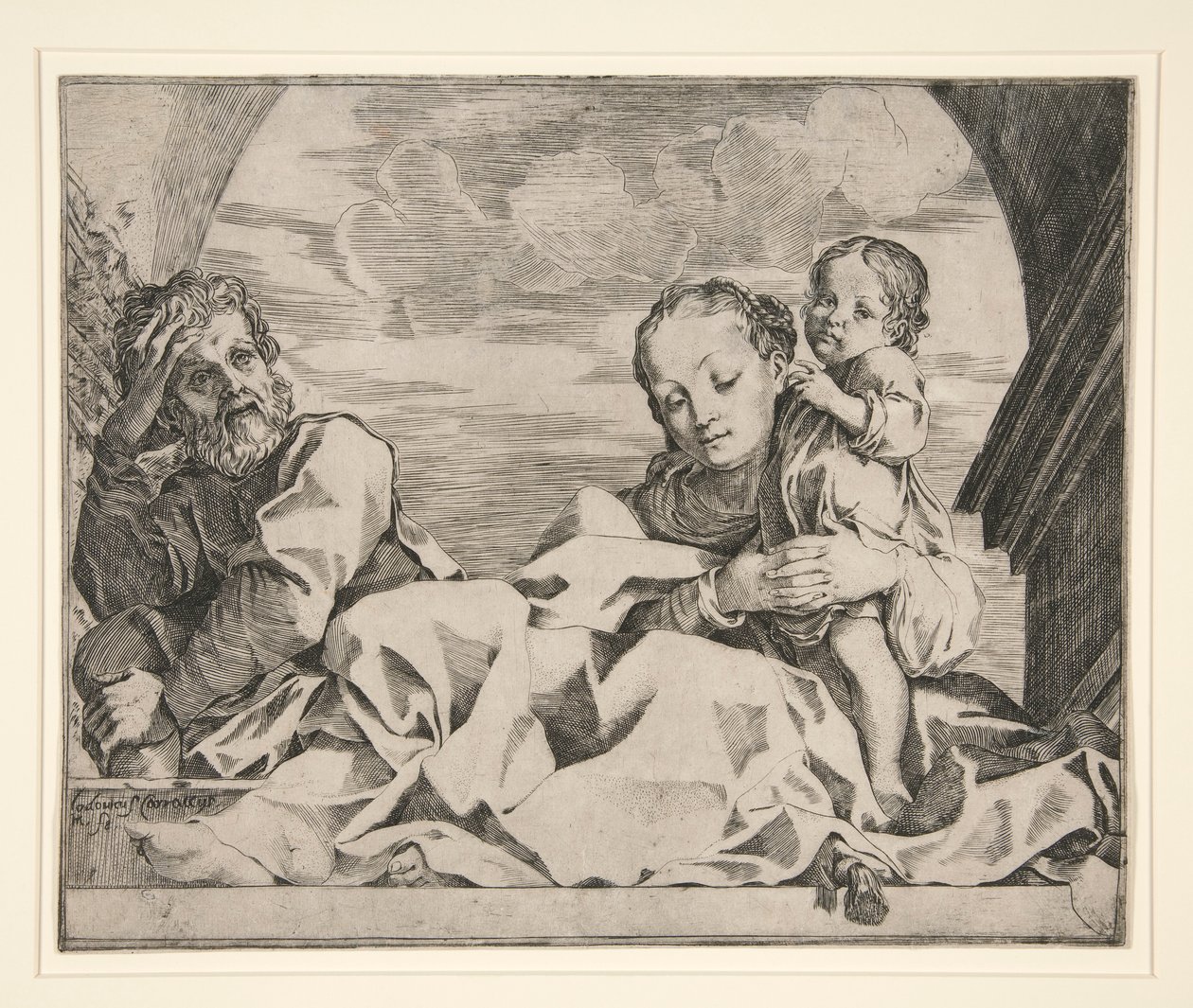 De Heilige Familie door Lodovico Carracci