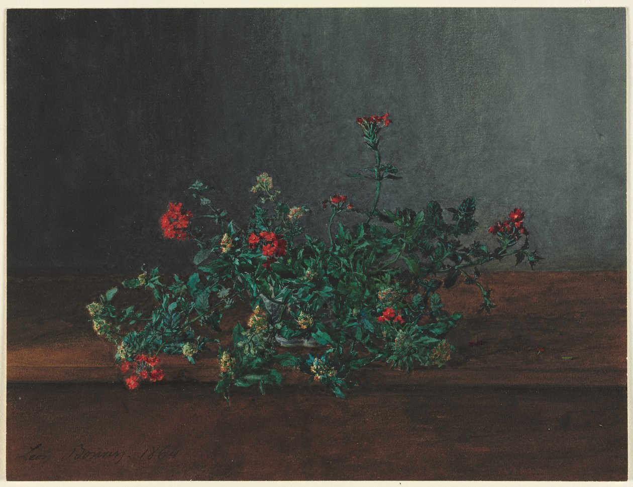 Stilleven met wilde bloemen door Léon Bonvin
