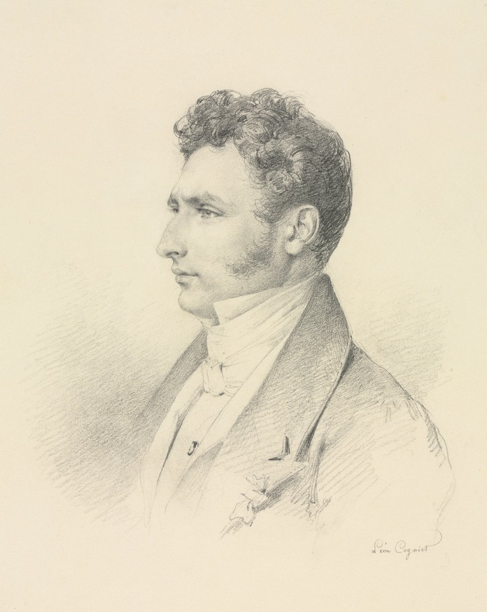 Portret van een heer, c. 1835 door Léon Cogniet