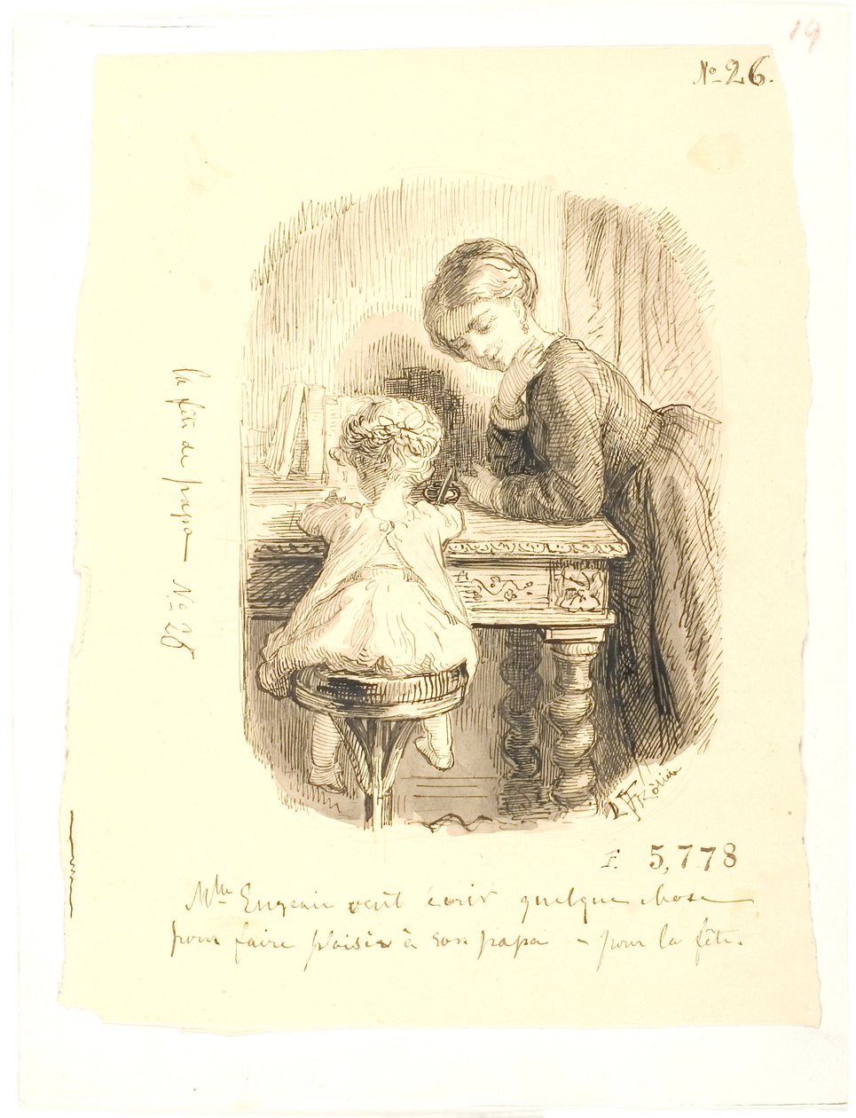 Brief schrijven door Lorenz Frølich