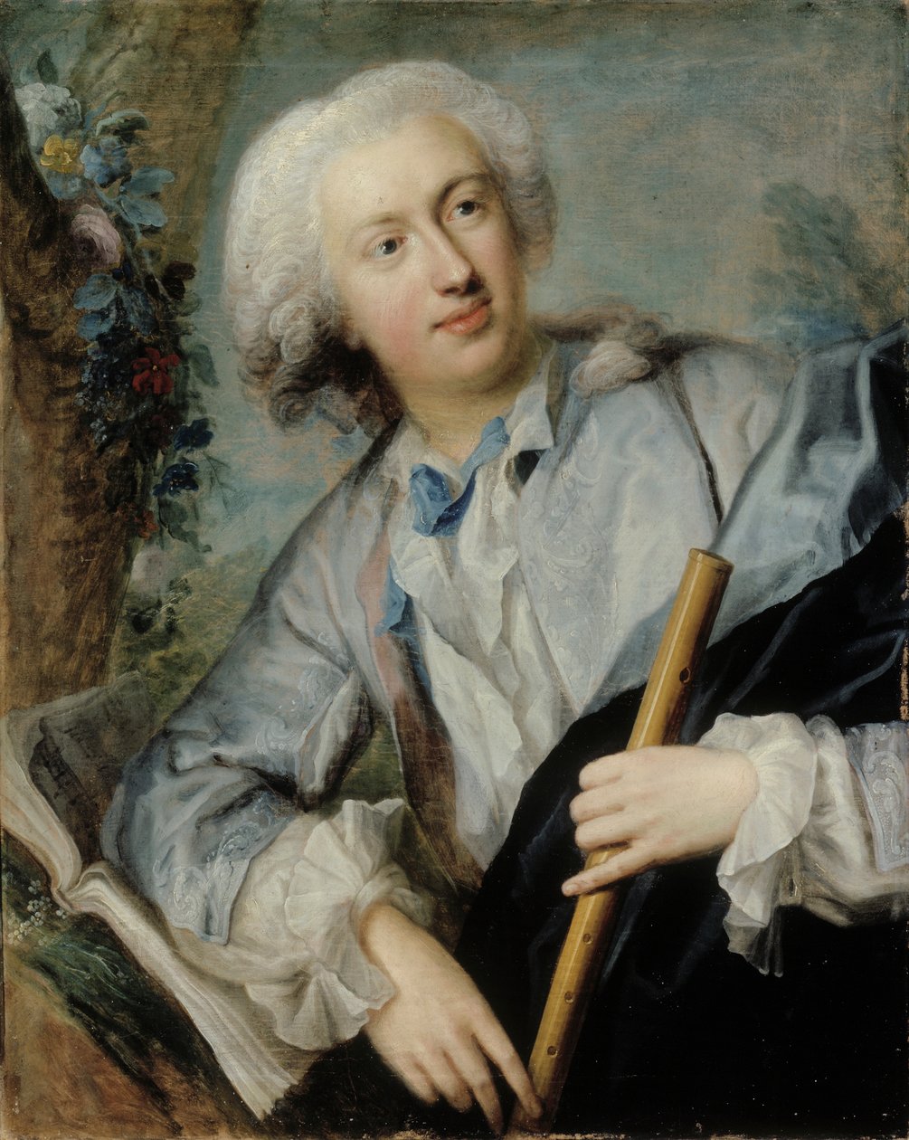 De Fluitspeler, 1734 door Lorenz Pasch the Elder