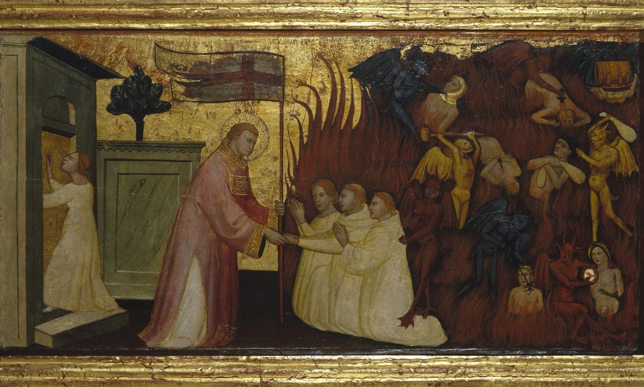 Sint Laurentius bevrijdt zielen uit het vagevuur door Lorenzo di Niccolò