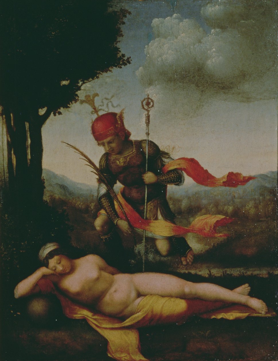 Mercurius en Psyche, 1522-23 door Lorenzo Leonbruno