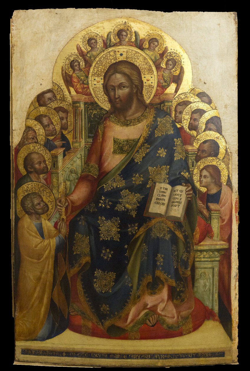 Christus overhandigt de sleutels aan Sint Pieter door Lorenzo Veneziano