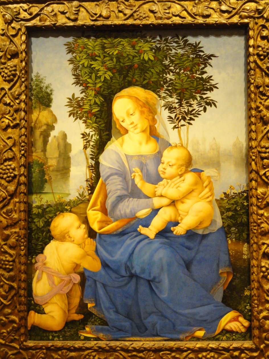 Madonna en Kind met de jonge Sint Johannes de Doper door Lorenzo di Credi