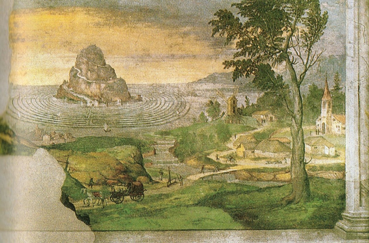 Olympus, omgeven door een labyrint door Lorenzo Leonbruno