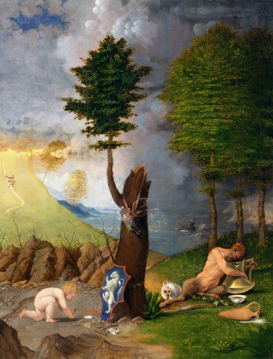 Allegorie van deugd en ondeugd door Lorenzo Lotto