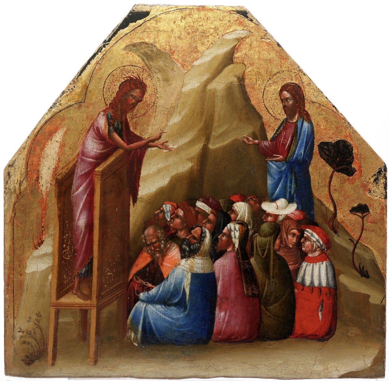 Johannes de Doper Preken door Lorenzo Veneziano