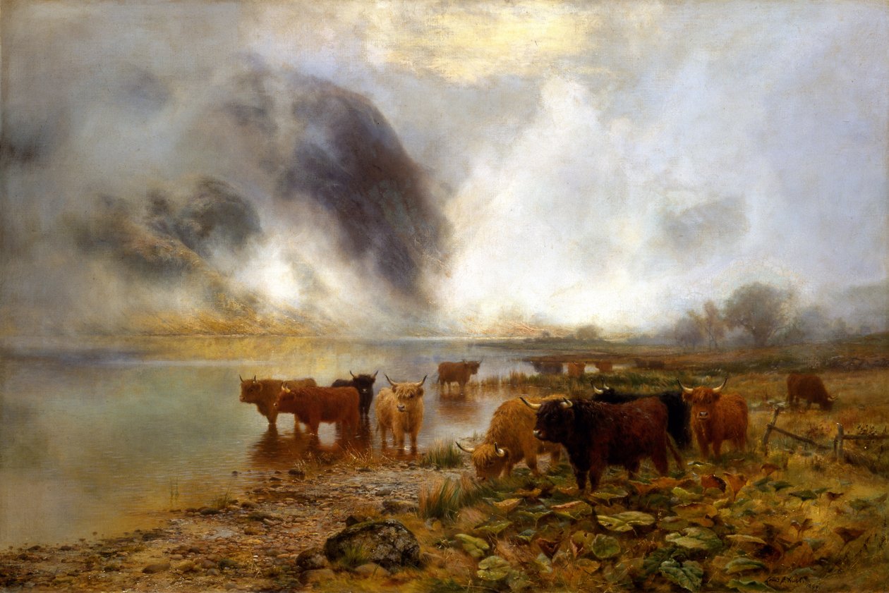 Een Highland Loch, 1899 door Louis Bosworth Hurt