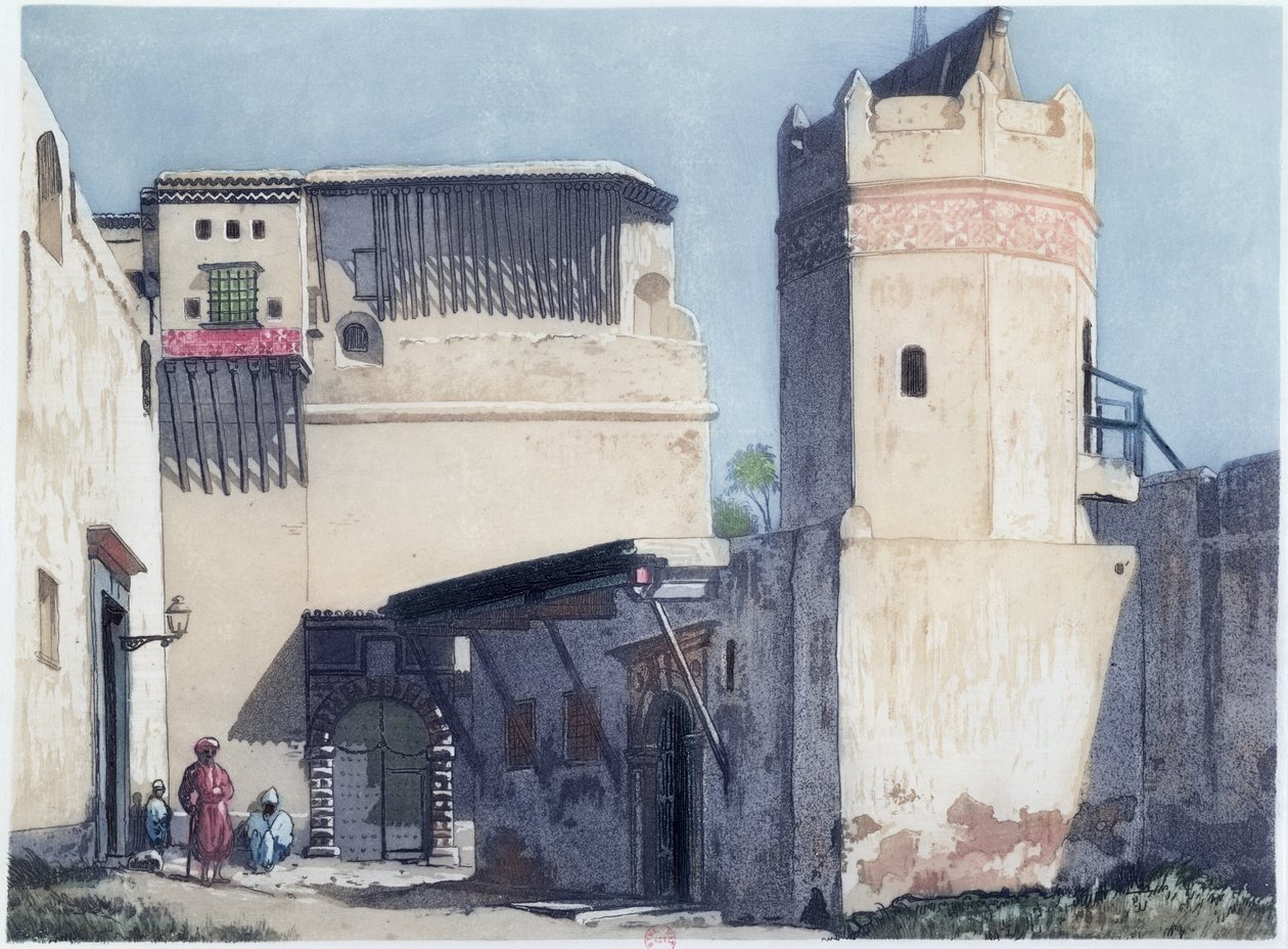 De Kasbah en Moskee in Algiers, 1921 door Louis Dauphin
