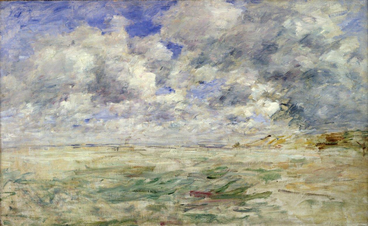 Stormachtige lucht boven het strand van Trouville, ca. 1894-97 door Eugene Louis Boudin