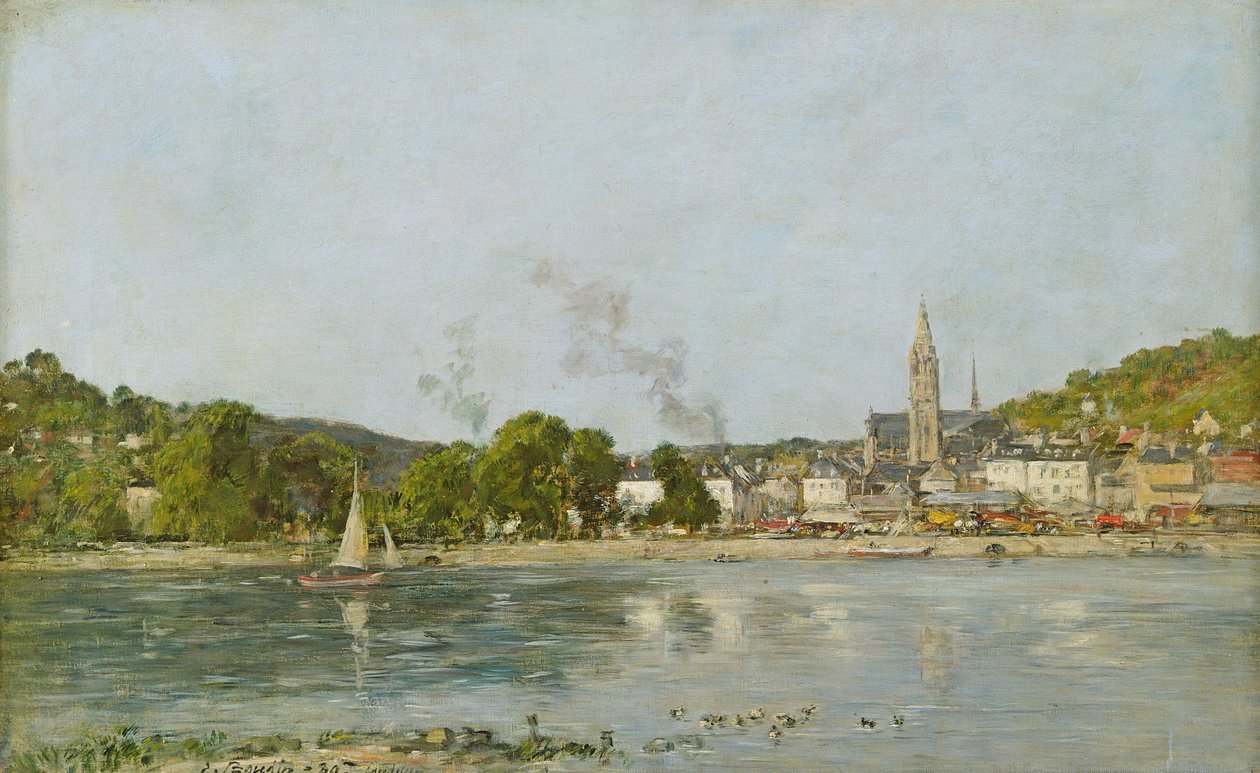 De Seine bij Caudebec-en-Caux, 1889 door Eugene Louis Boudin