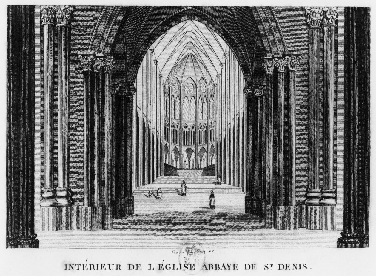 Basiliek Saint-Denis, interieurzicht, 1818 door Louis Francois Couche