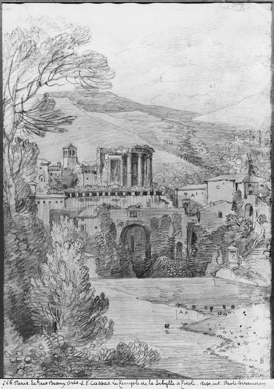 Tempel van de Sibyl, Tivoli door Louis Francois Cassas