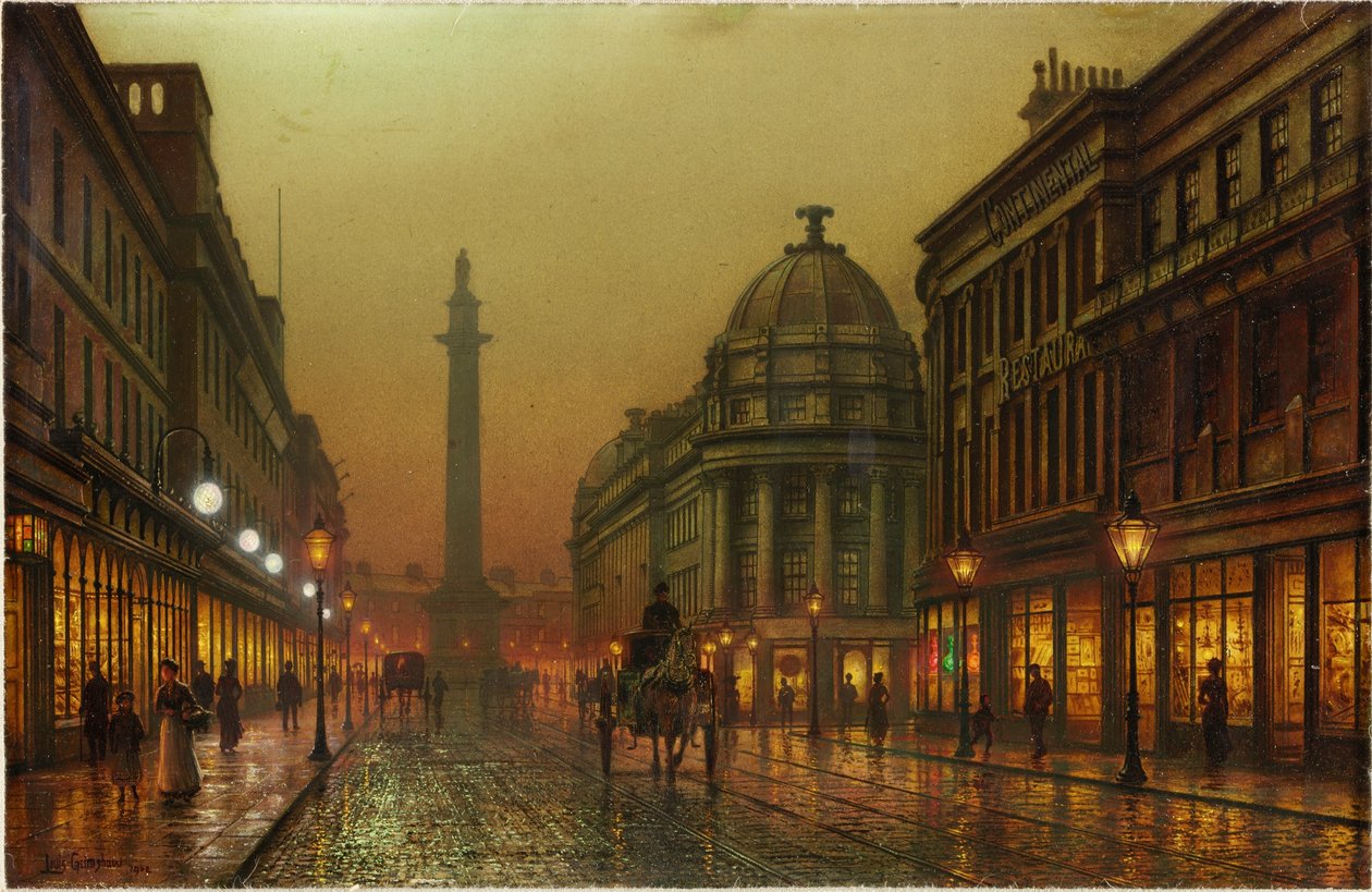 Grainger Street, Newcastle upon Tyne, 1902 door Louis Grimshaw