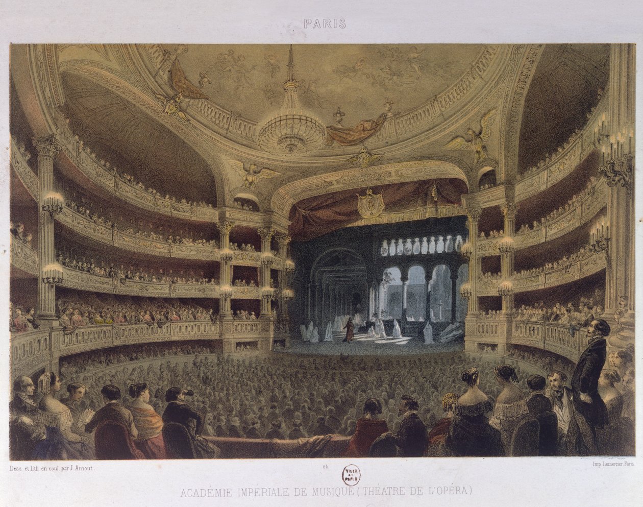 Academie Imperiale de Musique, Parijs, ca. 1855 door Louis Jules Arnout