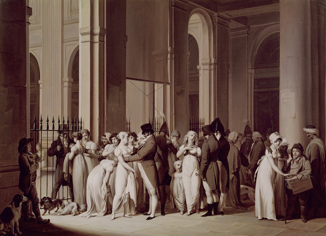 De galerijen van het Palais Royal, Parijs, 1809 door Louis Leopold Boilly