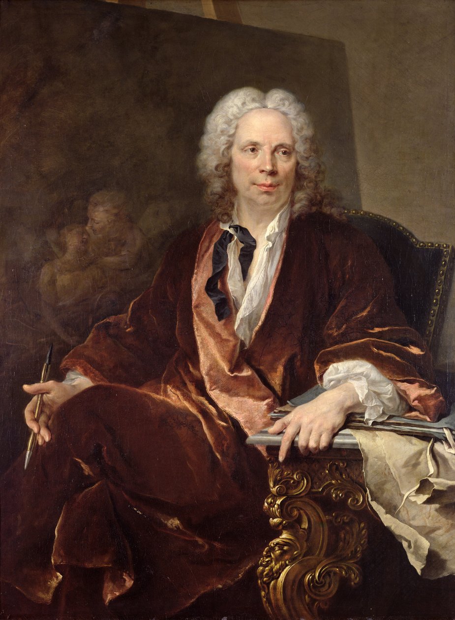 Portret van Louis Galloche (1670-1761) 1734 door Louis Tocqué