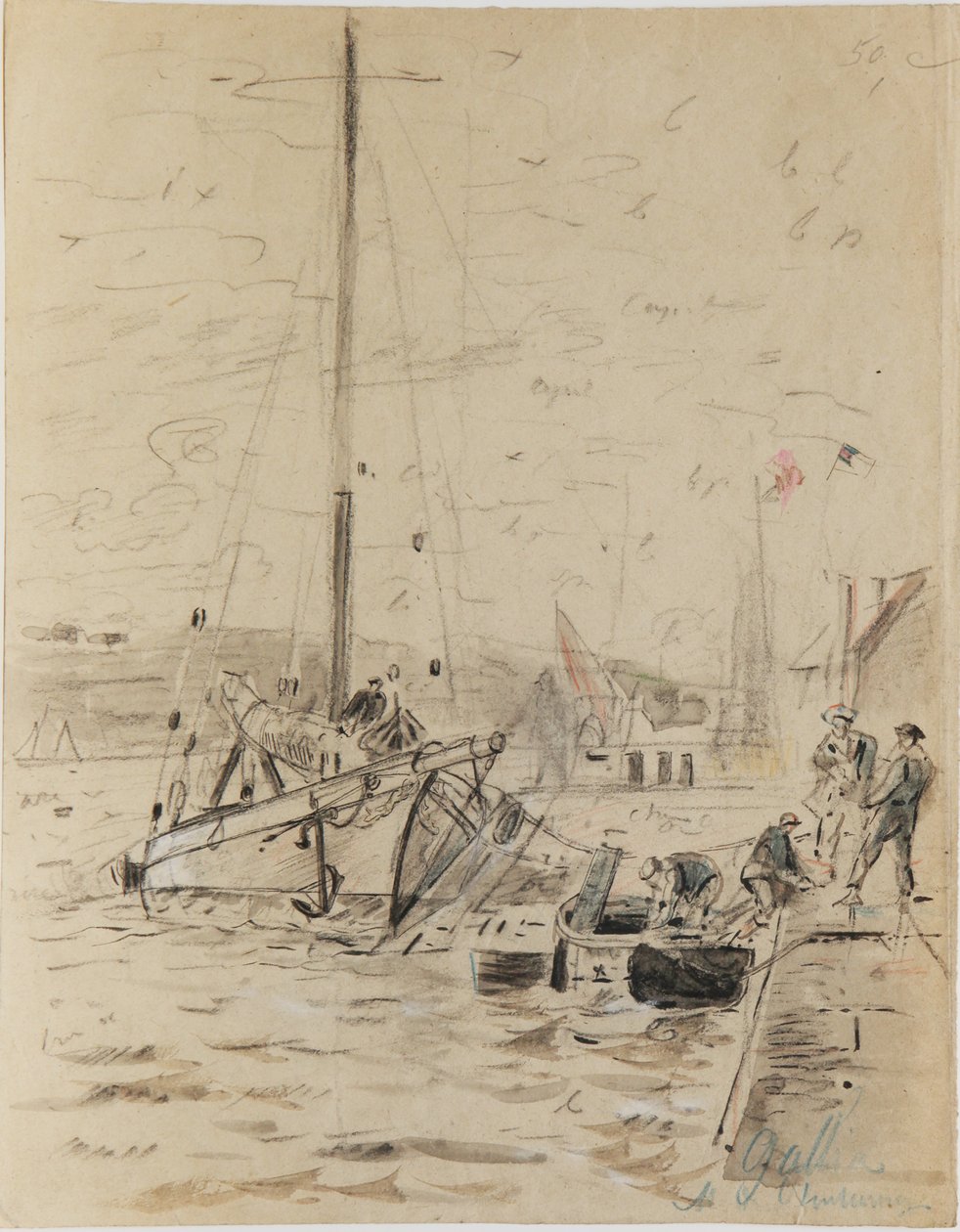 Tekening door Louis Marie Faudacq