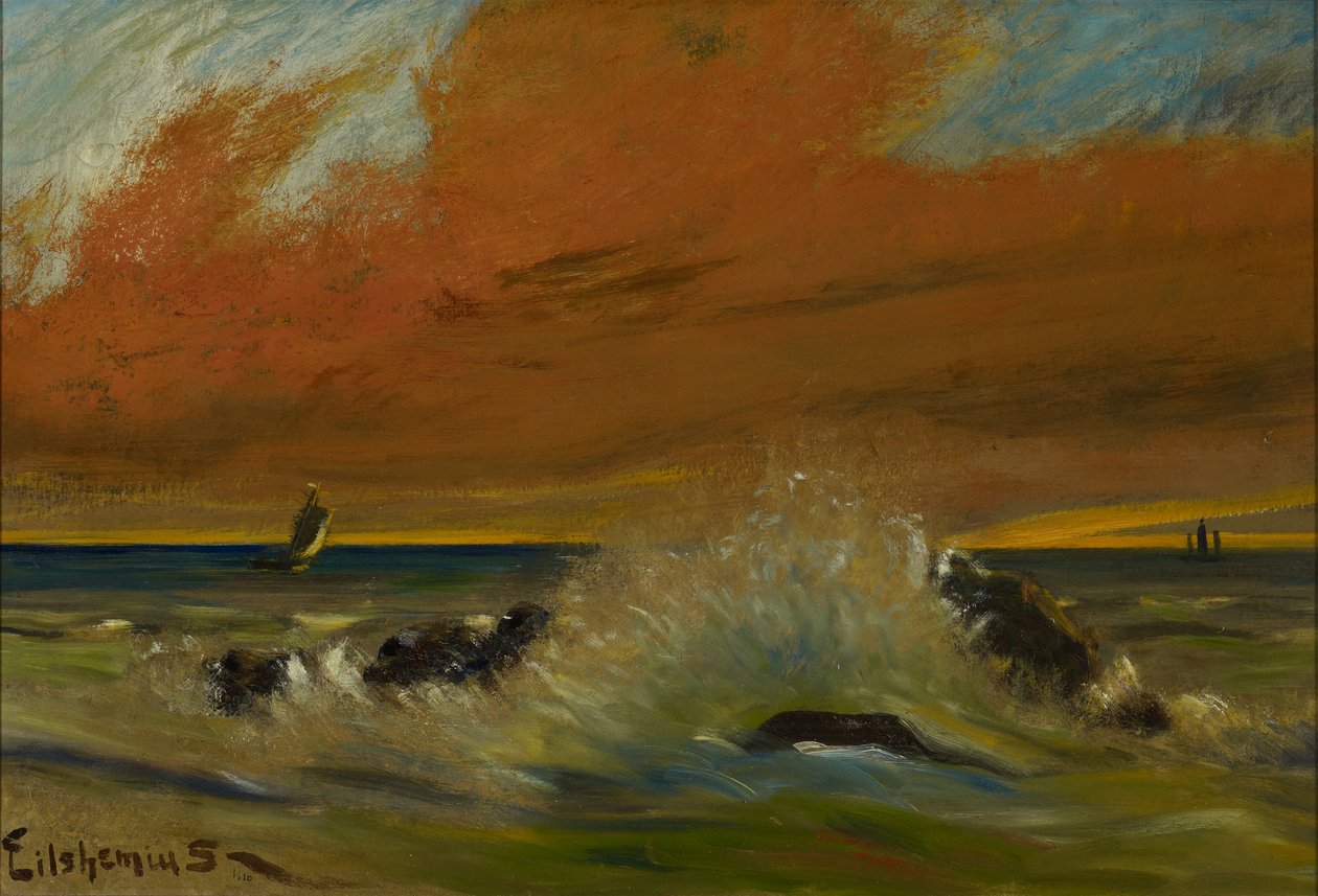 Zonsondergang, 1916 door Louis Michel Eilshemius
