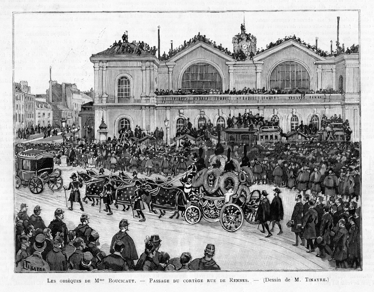De begrafenisstoet van Marguerite Boucicaut in Parijs, 1887 door Louis Tinayre