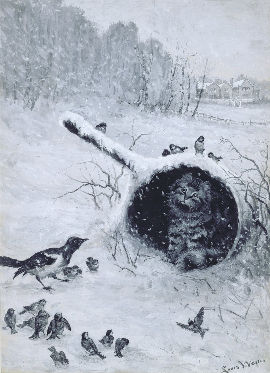 Schuilen door Louis Wain