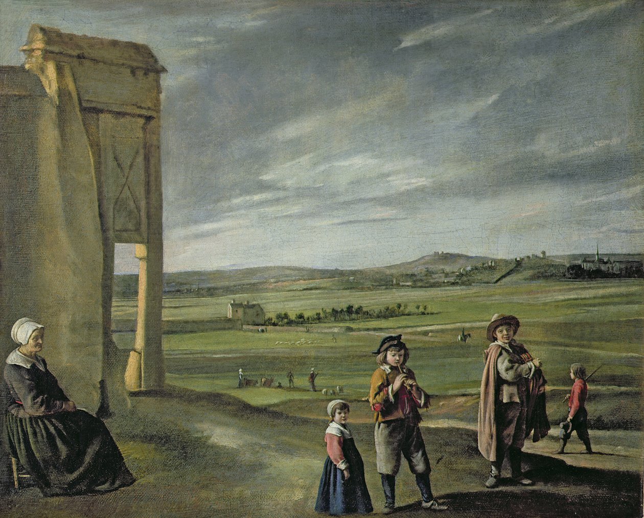 Landschap met boeren, c.1640 door Louis le Nain