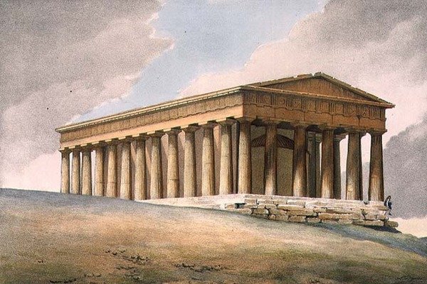 De Tempel van Theseus in Athene door Louis (after) Dupre