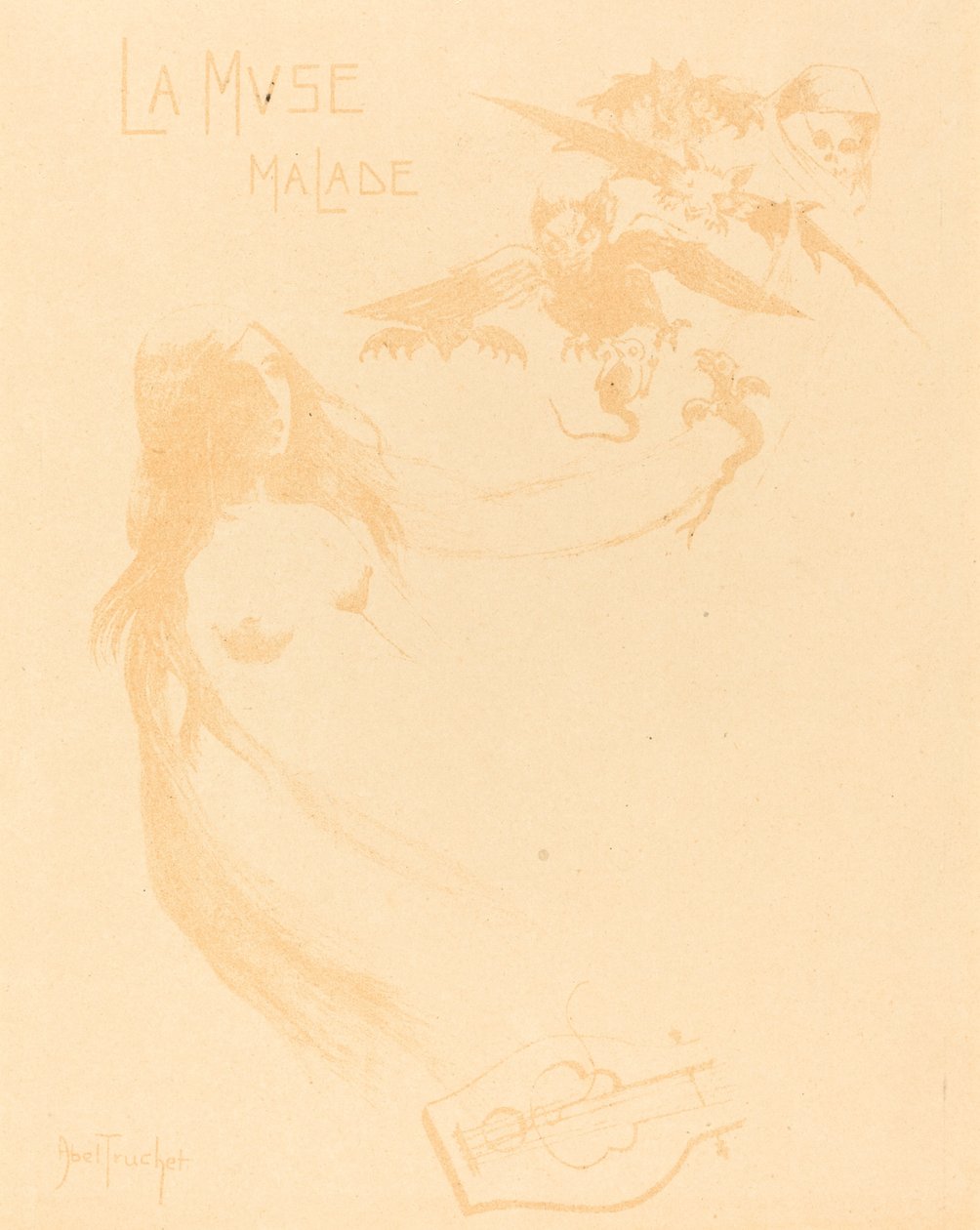 De zieke muze, c. 1900 door Louis Abel Truchet