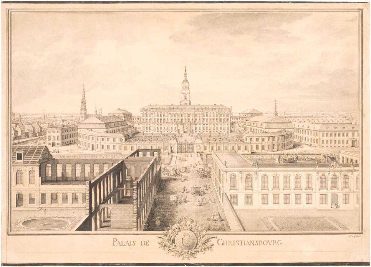 Paleis van Christiansborg door Louis Auguste Le Clerc