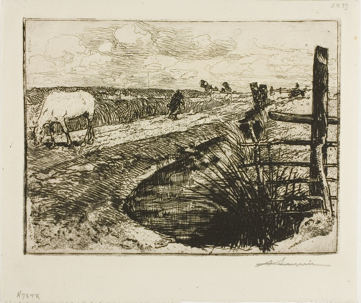 Weg in de Marais, Vendée door Louis Auguste Lepère