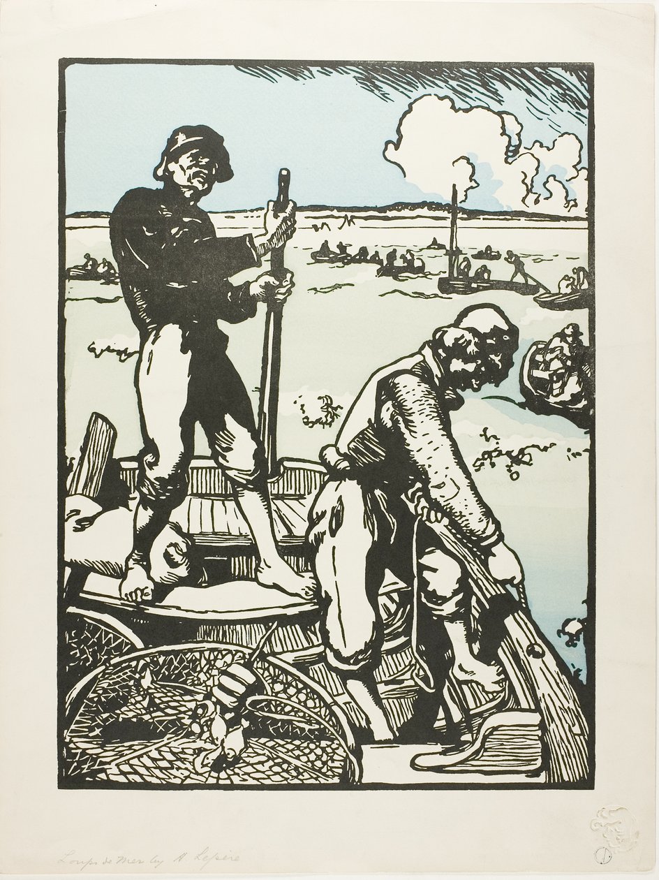Garnalenpers door Louis Auguste Lepère