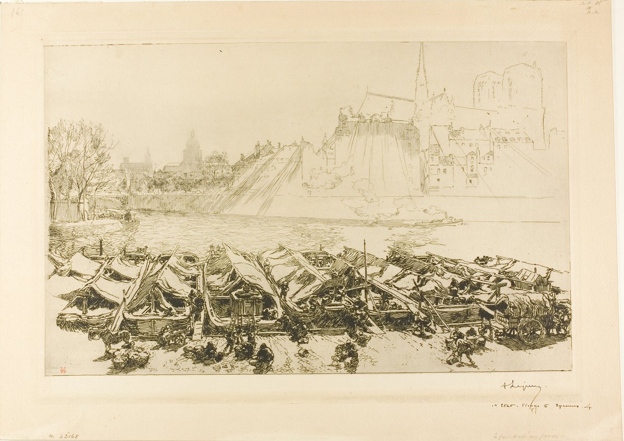 De grote appelmarkt door Louis Auguste Lepère