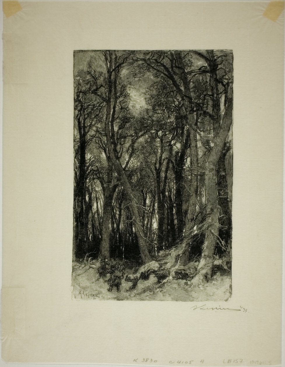Winter: Bas-Bréau door Louis Auguste Lepère