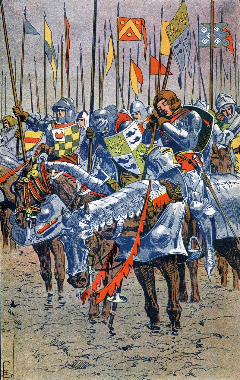 Slag bij Azincourt door Louis Charles Bombled
