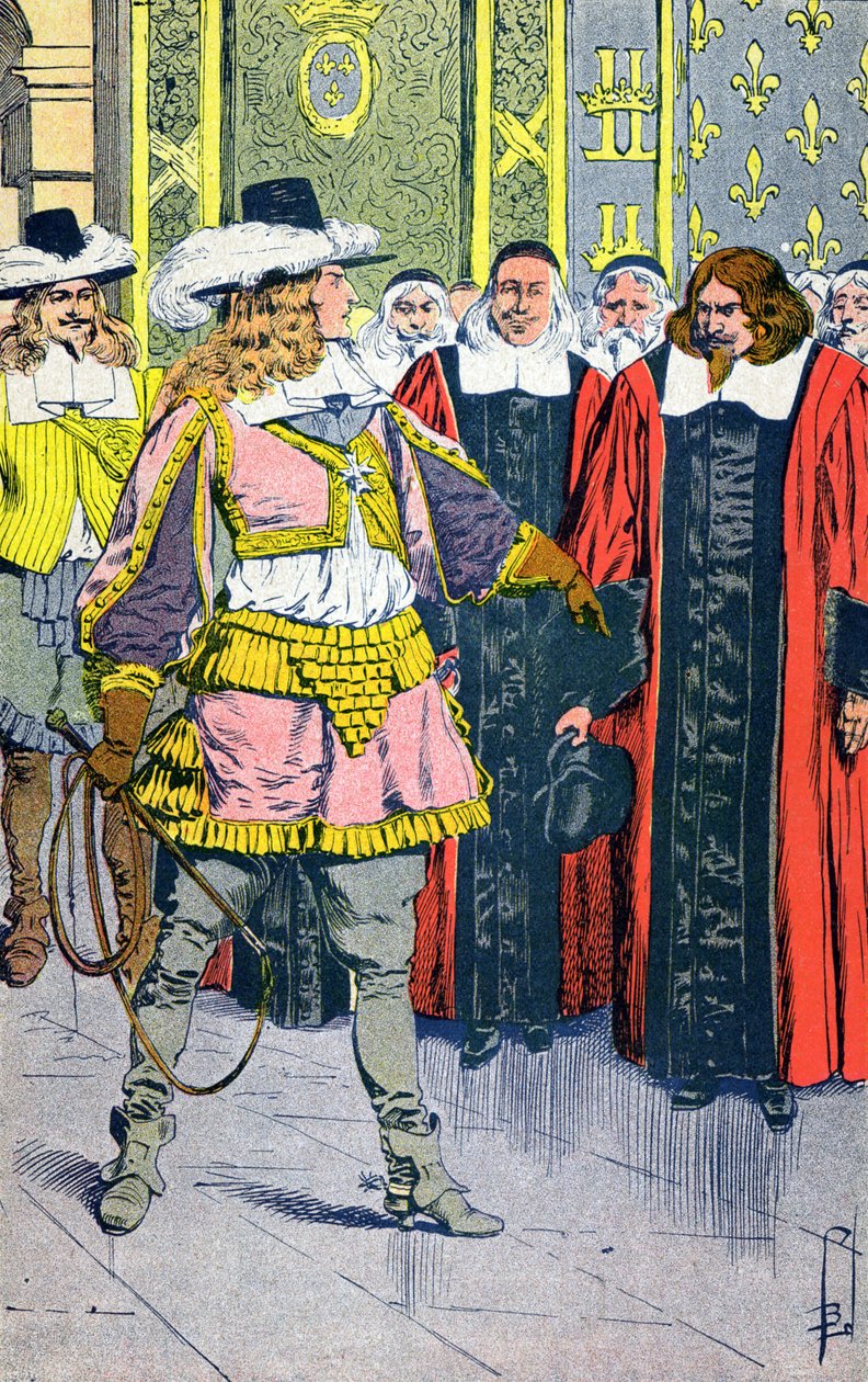 Lodewijk XIV en parlementariërs door Louis Charles Bombled