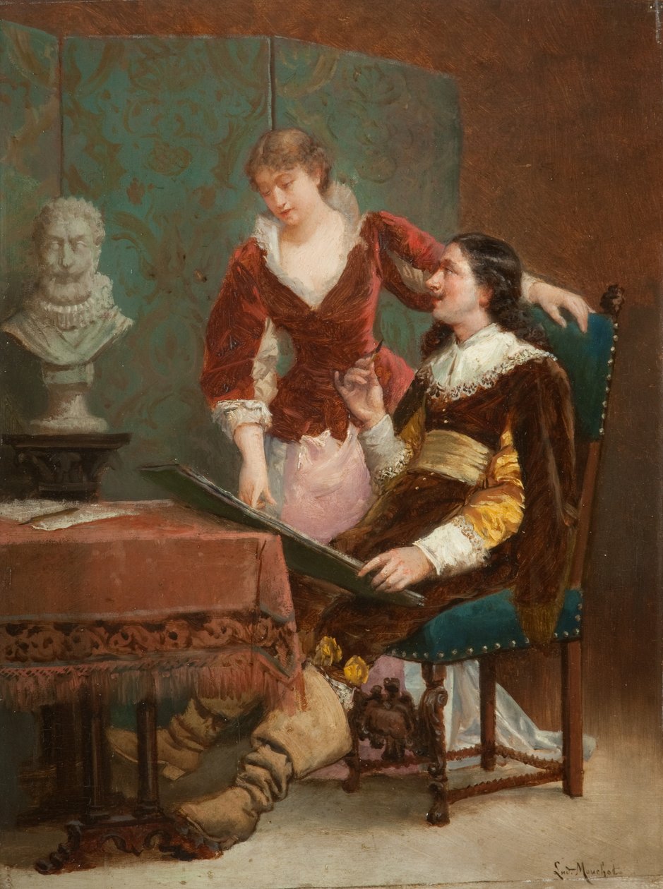 De Criticus van de Kunstenaar door Louis Claude Mouchot