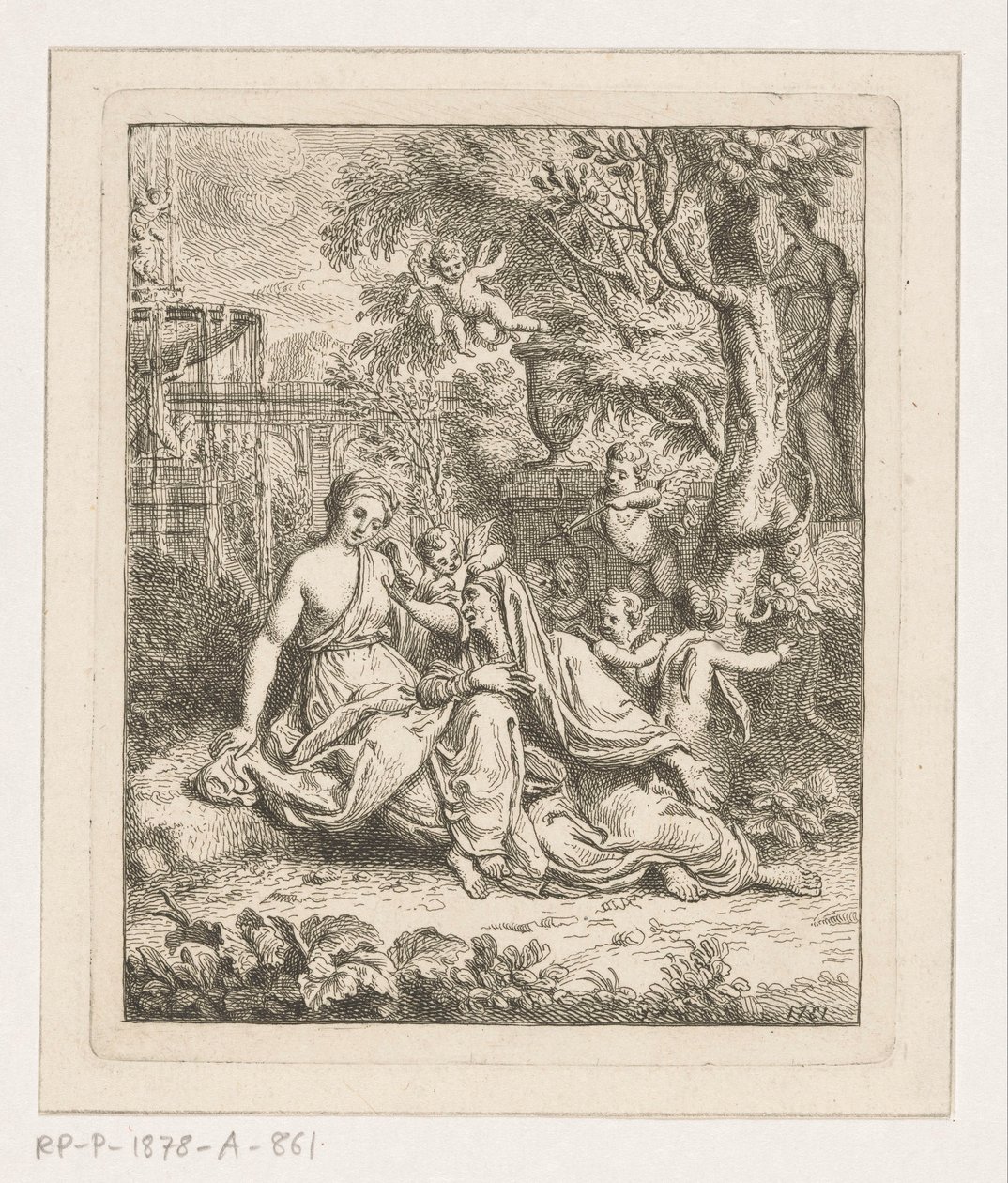 Vertumnus en Pomona door Louis Fabritius Dubourg