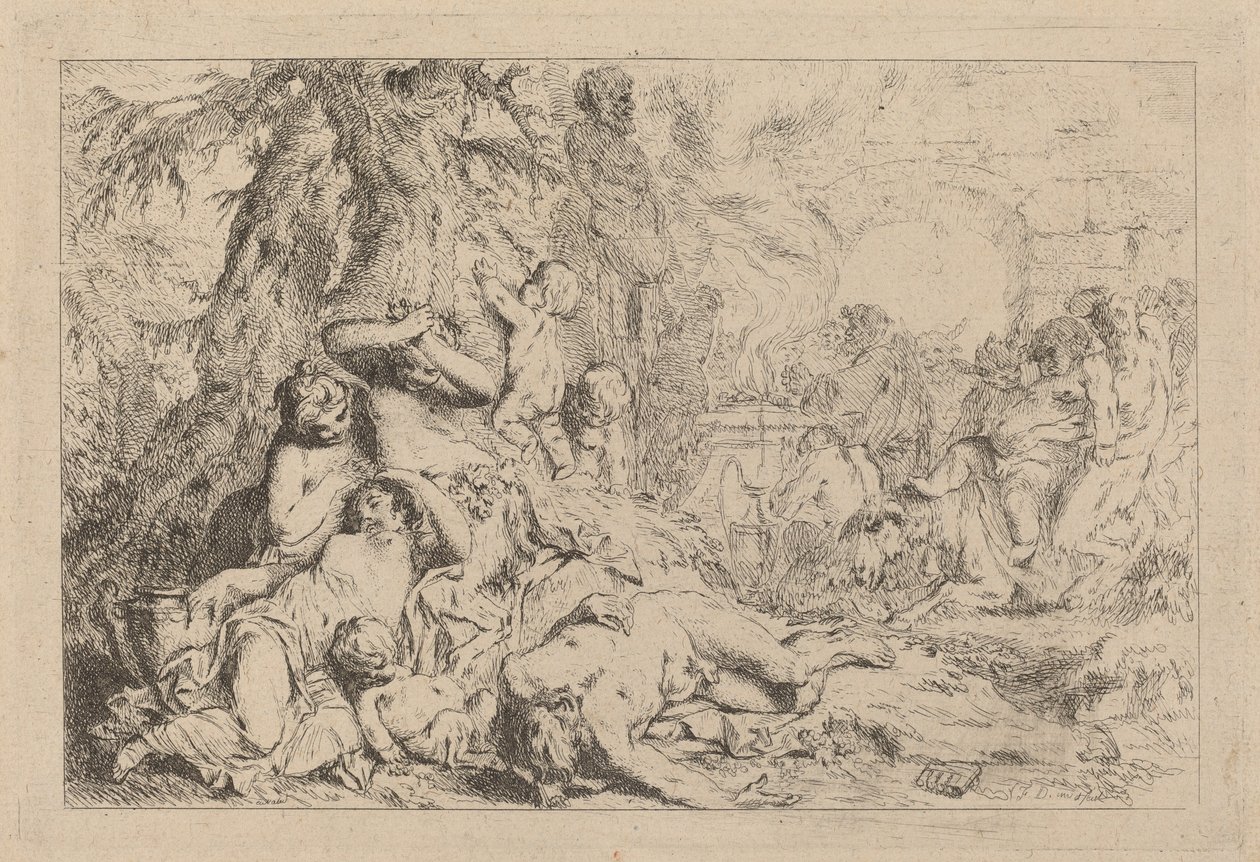 De mars van Silenus door Louis Felix de la Rue