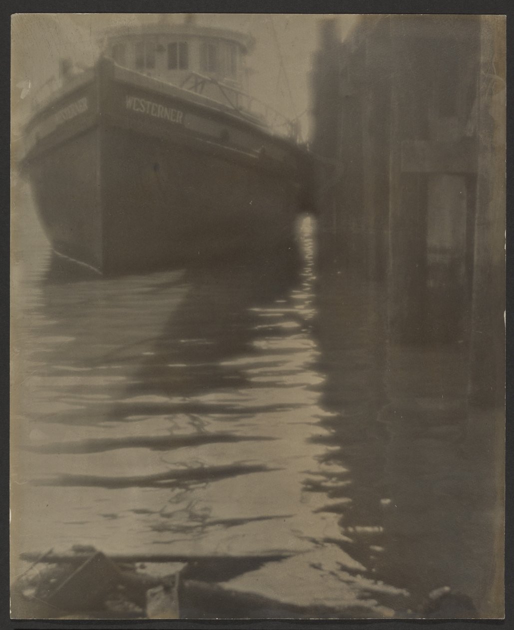 [Schip in een haven]. door Louis Fleckenstein