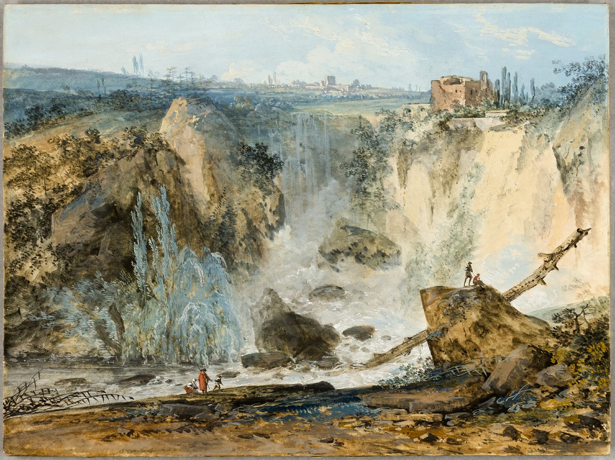 Waterval door Louis Gabriel Moreau