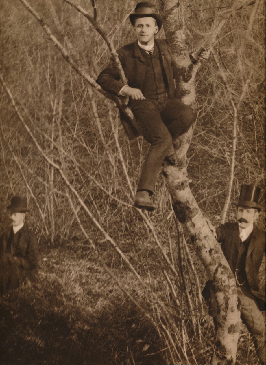 Man zittend in een boom, 1937 door Louis Guichard