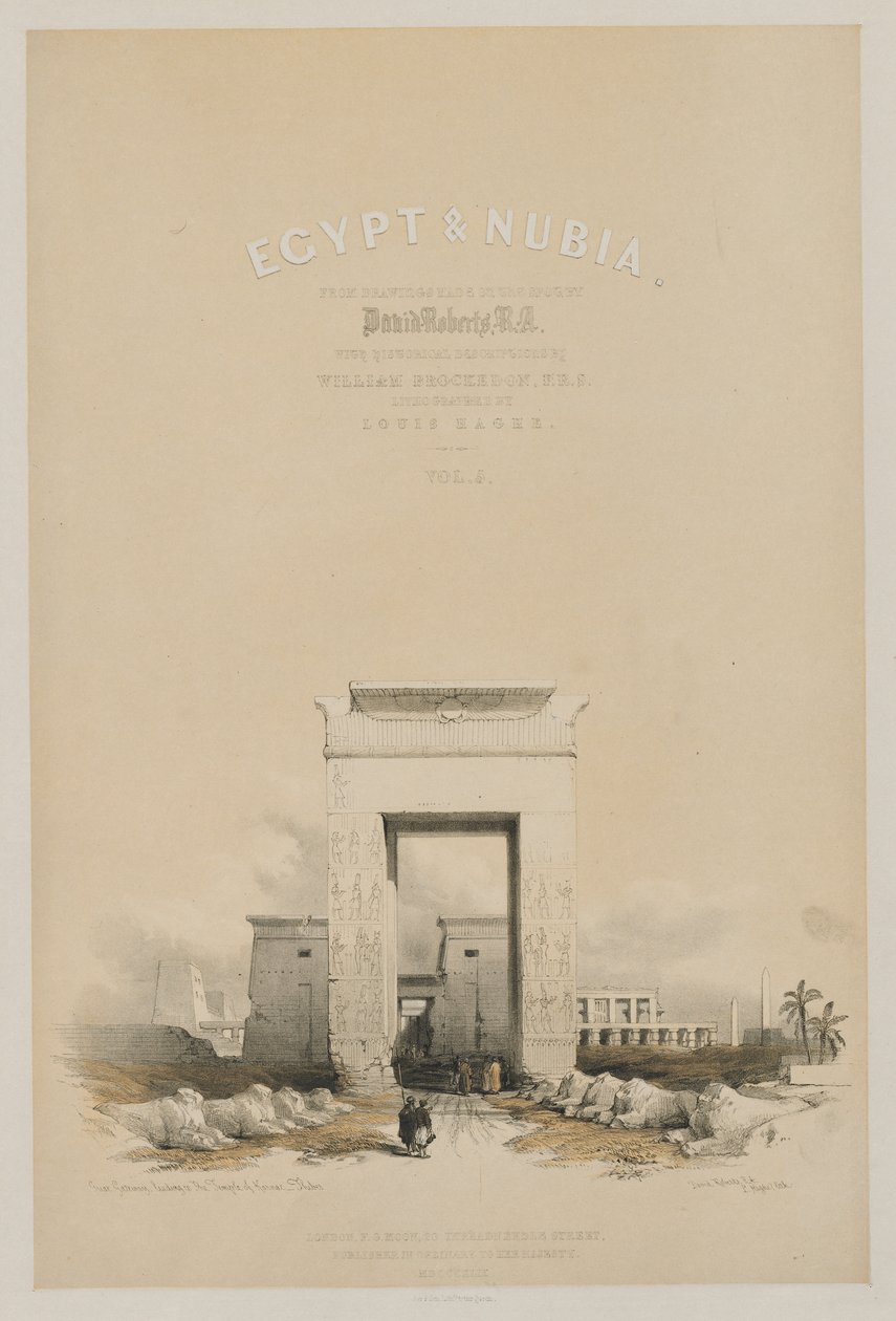 Egypte en Nubië: Frontispice Volume V, 1849 door Louis Haghe