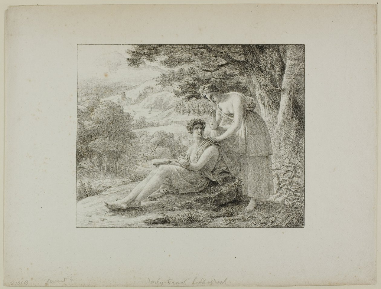 Twee Figuren in een Landschap door Louis Hersent