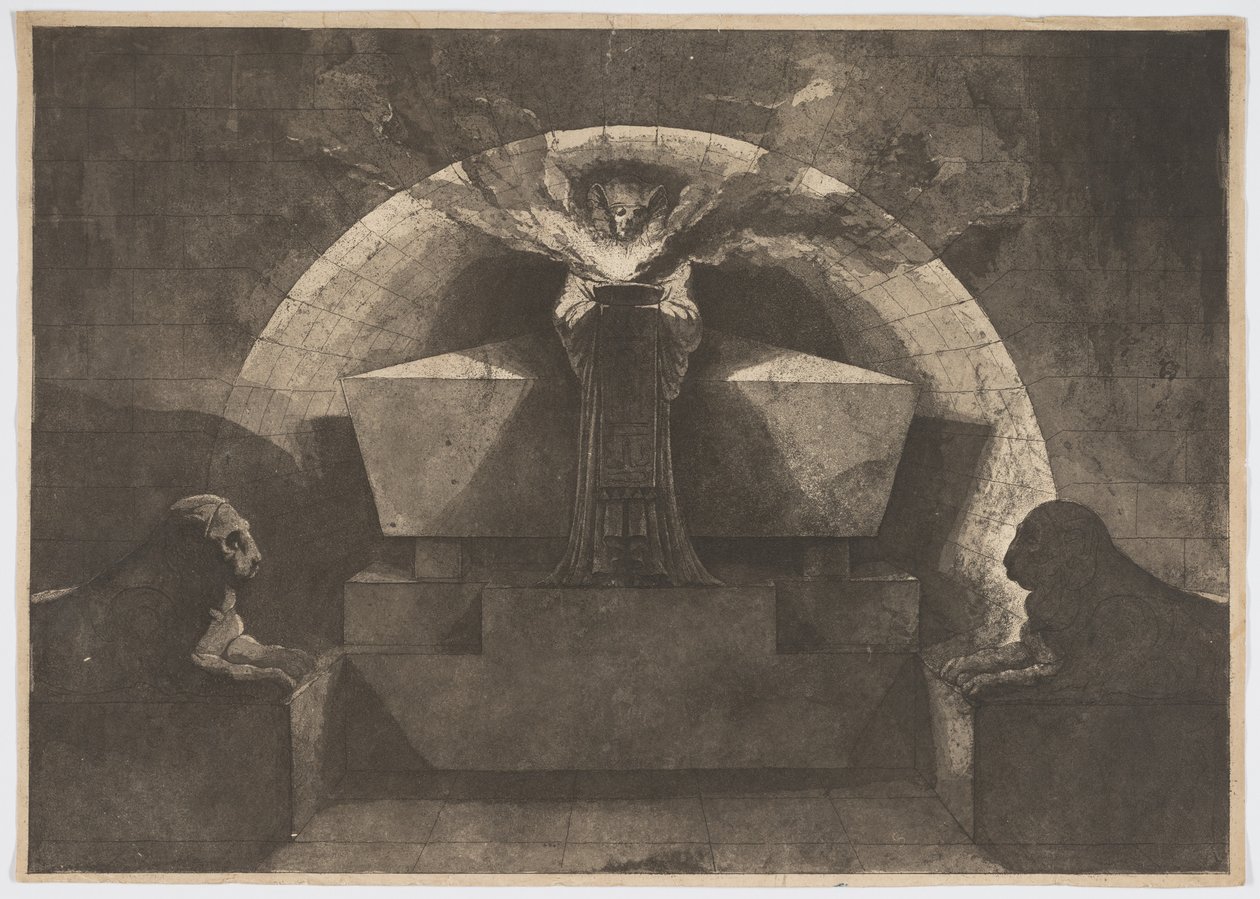 Graf met de Dood Staand door Louis Jean Desprez
