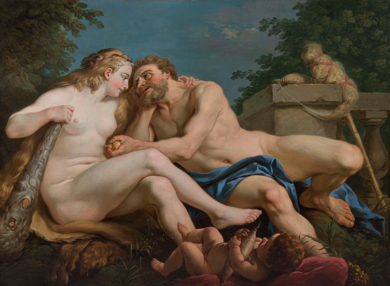 Hercules en Omphale door Louis Jean François Lagrenée