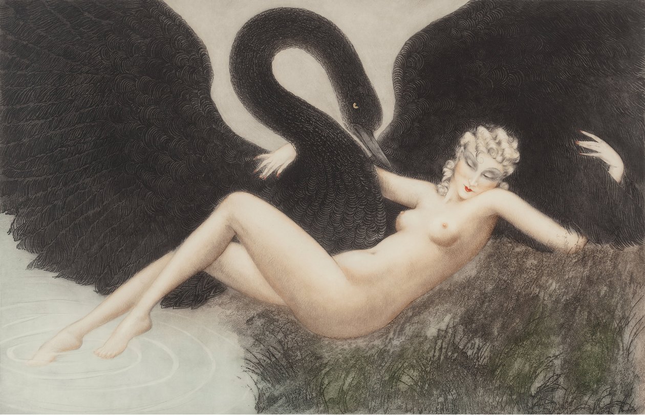 Leda en de Zwaan, 1934 door Louis Justin Laurent Icart