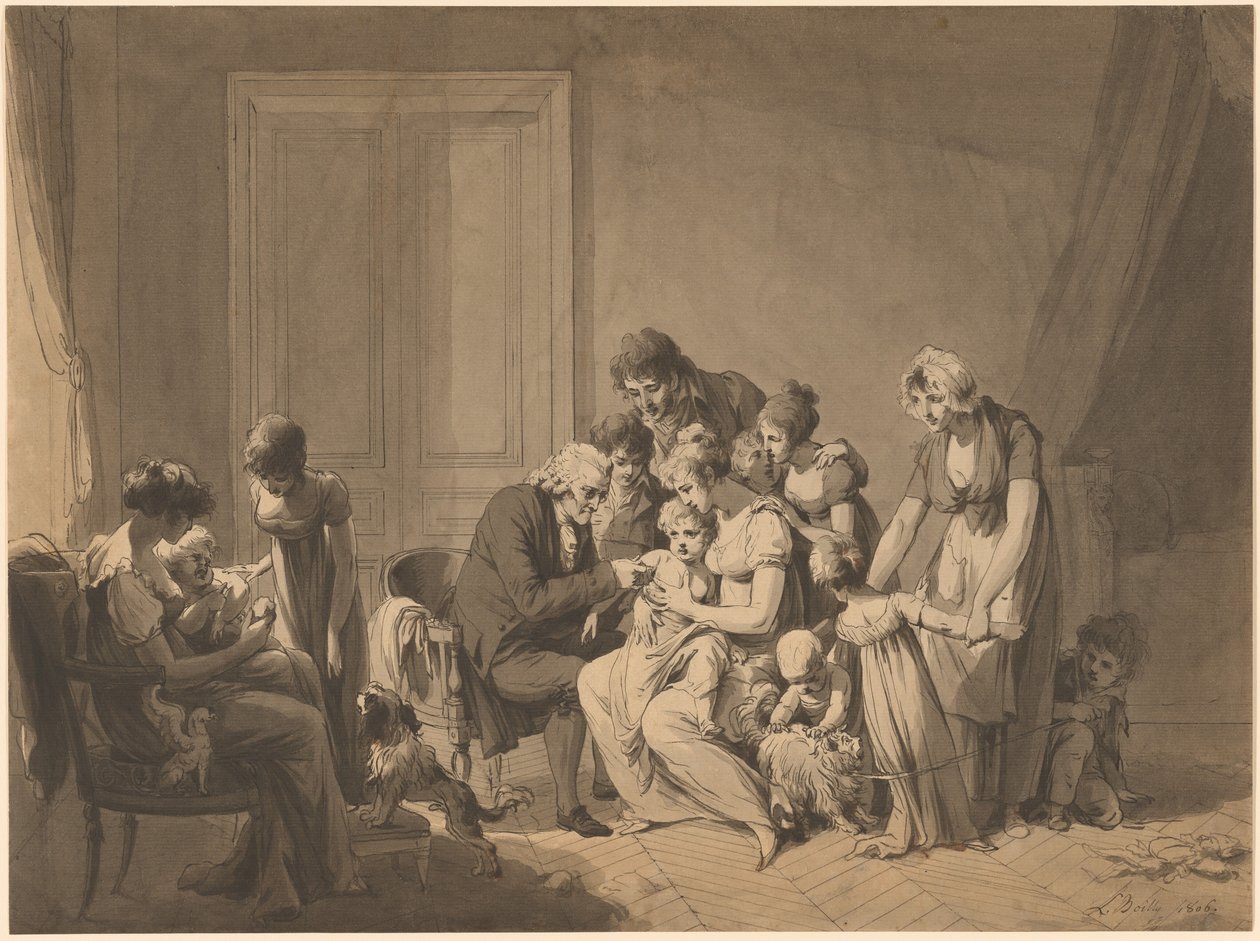 Het Vaccin door Louis Leopold Boilly